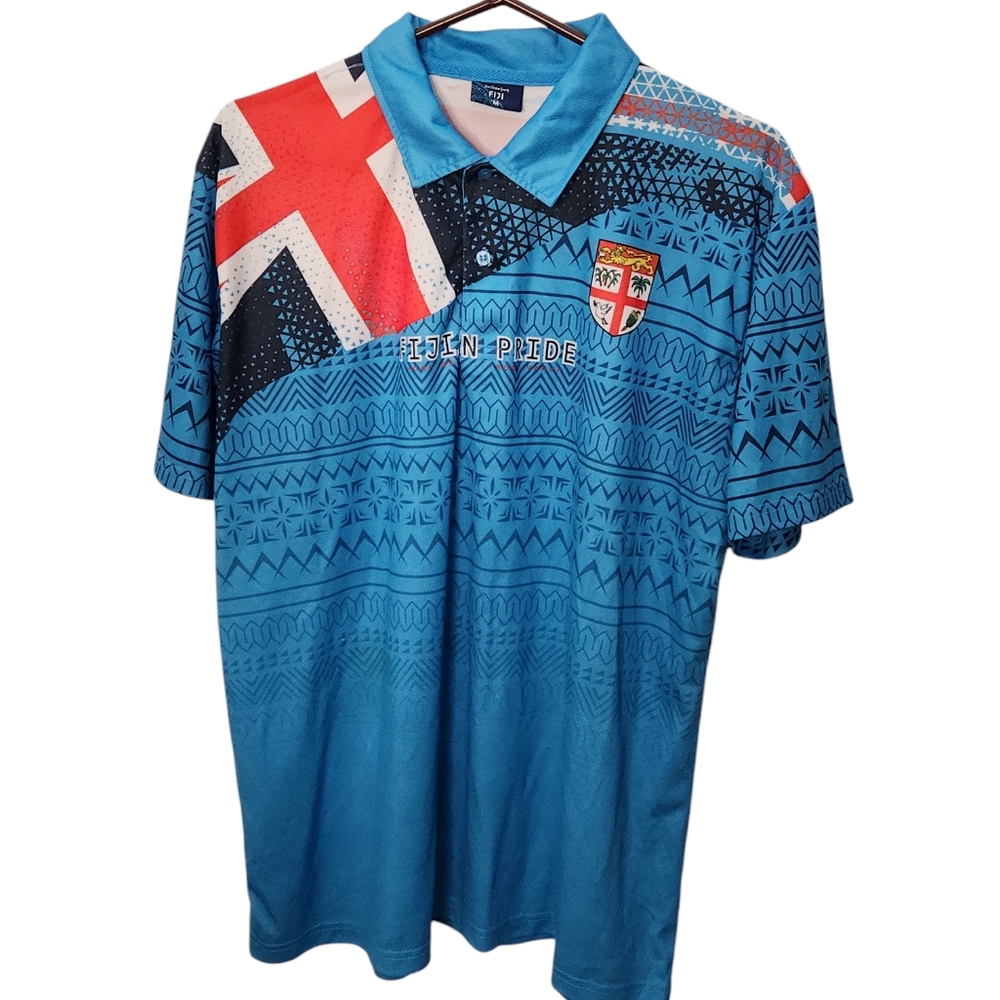 Men's Fijian Pride Short Sleeve Shirt Size Medium